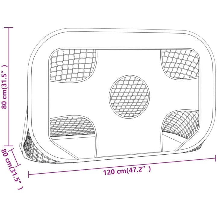 Fotbollsmål med skottduk 120x80x80 cm polyester vidaXL – bild 8