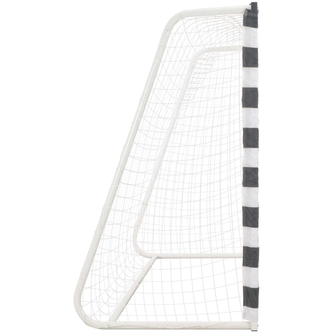 Fotbollsmål metall svart och vit vidaXL 300 x 160 x 90 cm – bild 3
