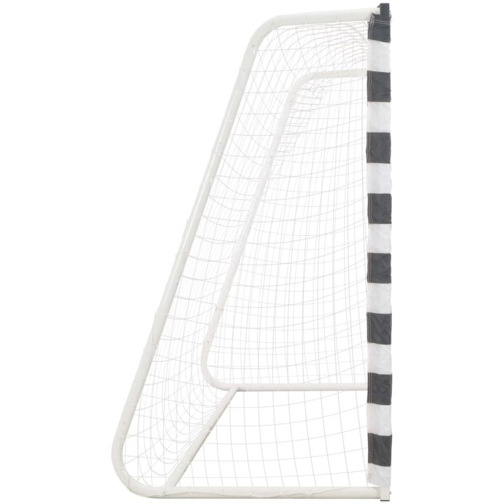 Fotbollsmål metall svart och vit vidaXL 300 x 160 x 90 cm – bild 3