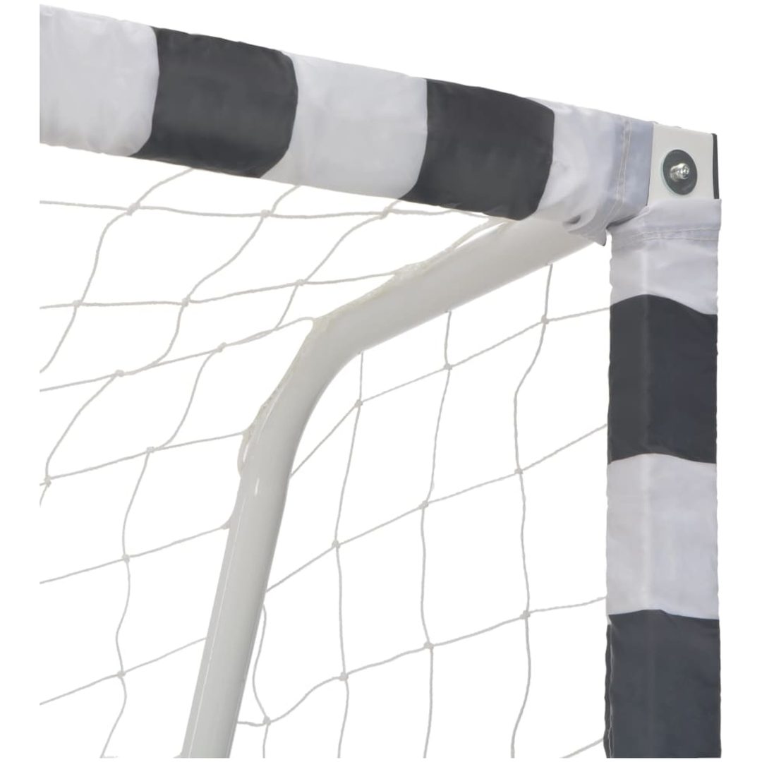 Fotbollsmål metall svart och vit vidaXL 300 x 160 x 90 cm – bild 4