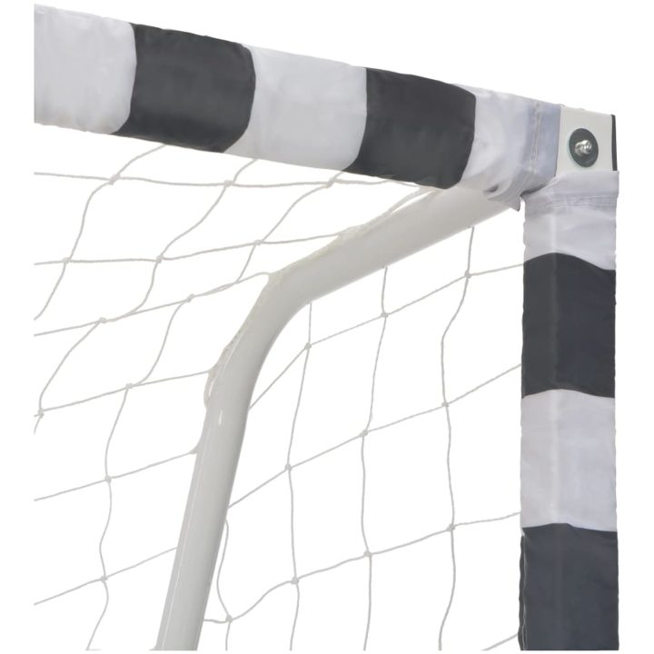 Fotbollsmål metall svart och vit vidaXL 300 x 160 x 90 cm – bild 4