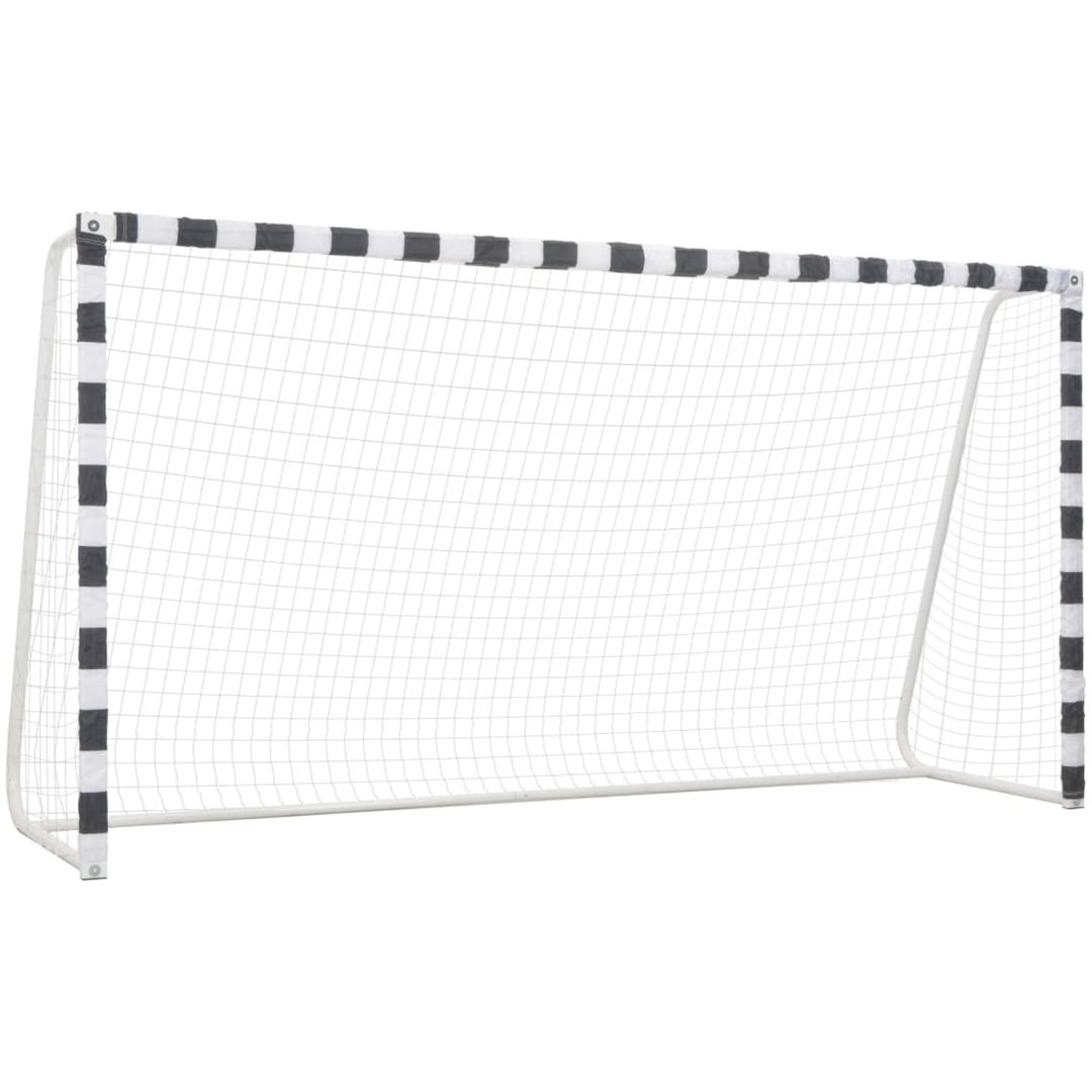 Fotbollsmål metall svart och vit vidaXL 300 x 160 x 90 cm