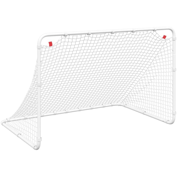 Fotbollsmål vit 122x81x81 cm stål vidaXL – bild 2