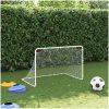 Fotbollsmål vit 122x81x81 cm stål vidaXL – miniatyr 3