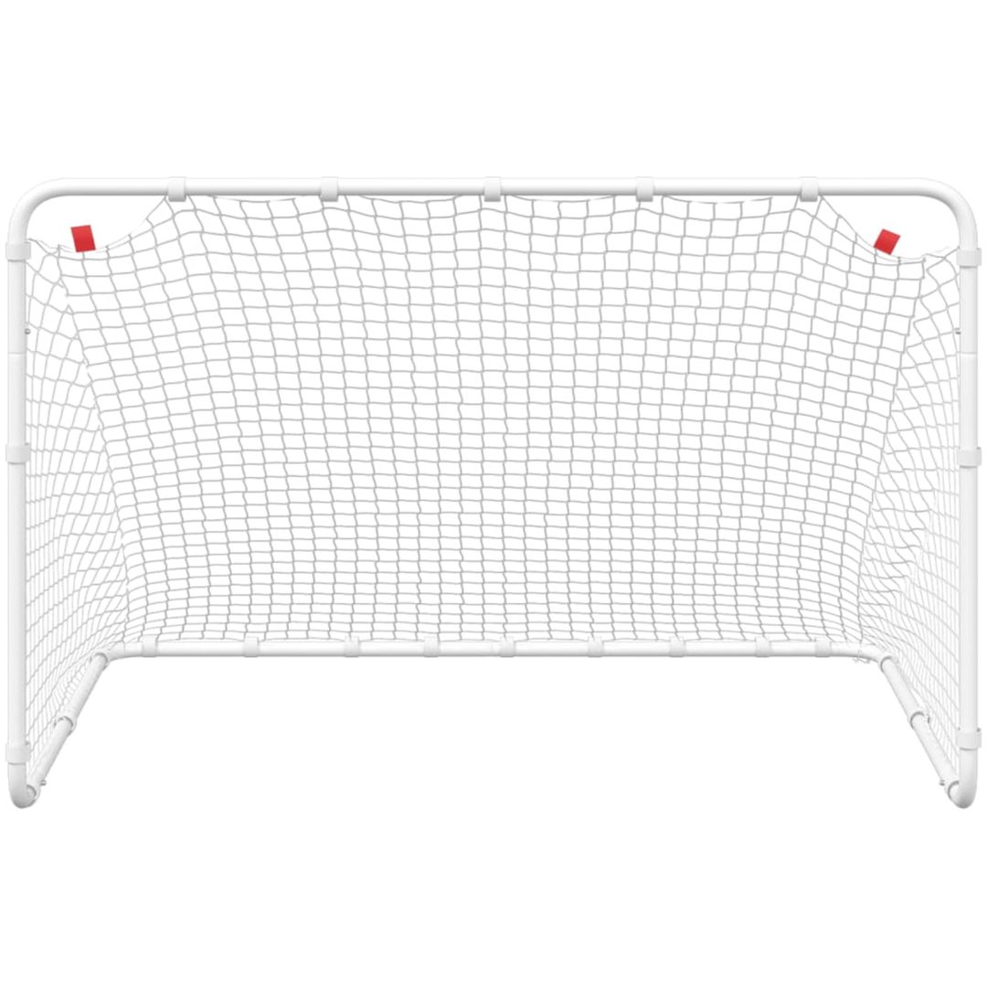 Fotbollsmål vit 122x81x81 cm stål vidaXL – bild 4
