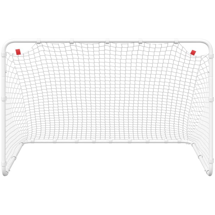 Fotbollsmål vit 122x81x81 cm stål vidaXL – bild 4