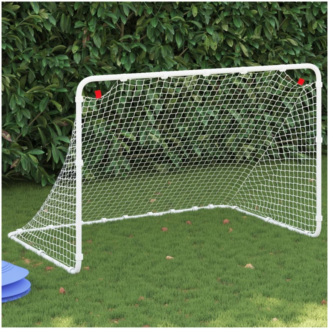 Fotbollsmål vit 122x81x81 cm stål vidaXL