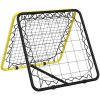 Fotbollsnät med rebounder dubbel justerbart gul och svart stål vidaXL – miniatyr 2