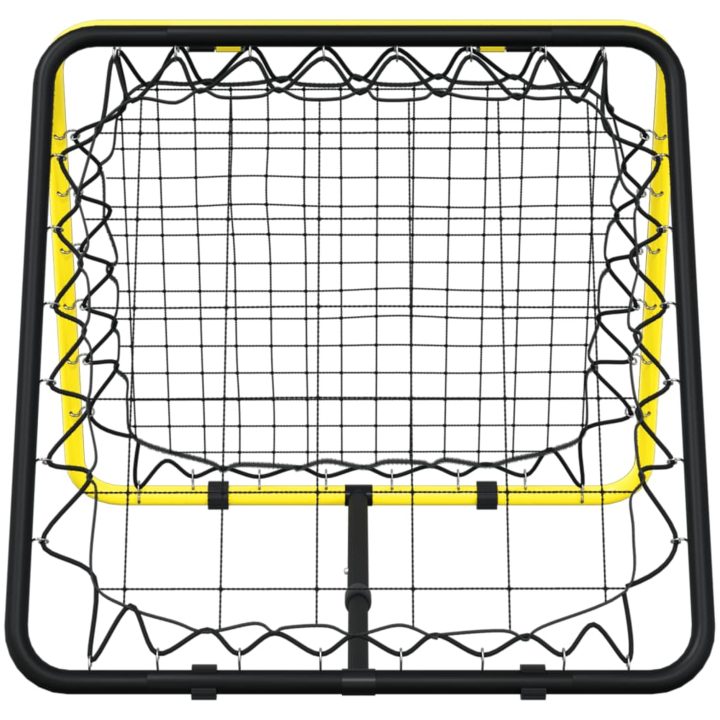 Fotbollsnät med rebounder dubbel justerbart gul och svart stål vidaXL – bild 4