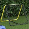 Fotbollsnät med rebounder dubbel justerbart gul och svart stål vidaXL – miniatyr 1