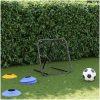 Fotbollsnät med rebounder justerbart svart 84x73x60-80 cm stål vidaXL – miniatyr 3
