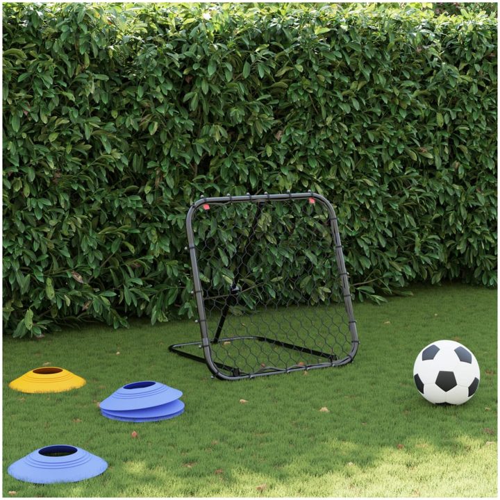 Fotbollsnät med rebounder justerbart svart 84x73x60-80 cm stål vidaXL – bild 3