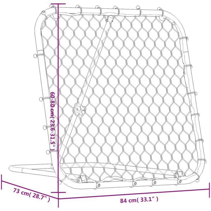 Fotbollsnät med rebounder justerbart svart 84x73x60-80 cm stål vidaXL – bild 8