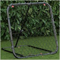 Fotbollsnät med rebounder justerbart svart 84x73x60-80 cm stål vidaXL