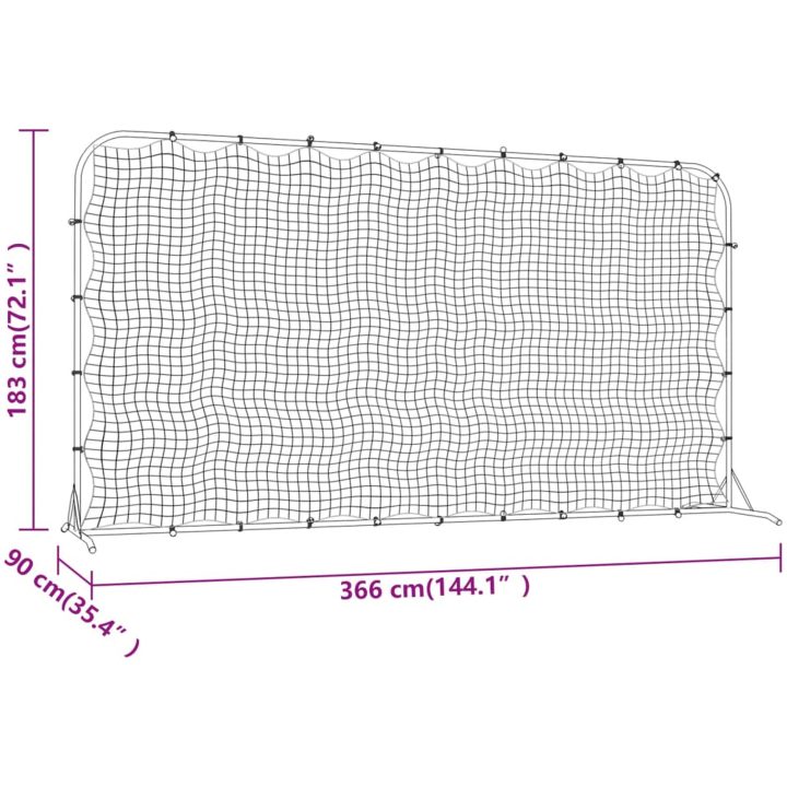 Fotbollsnät med rebounder svart 366x90x183 cm HDPE vidaXL – bild 7