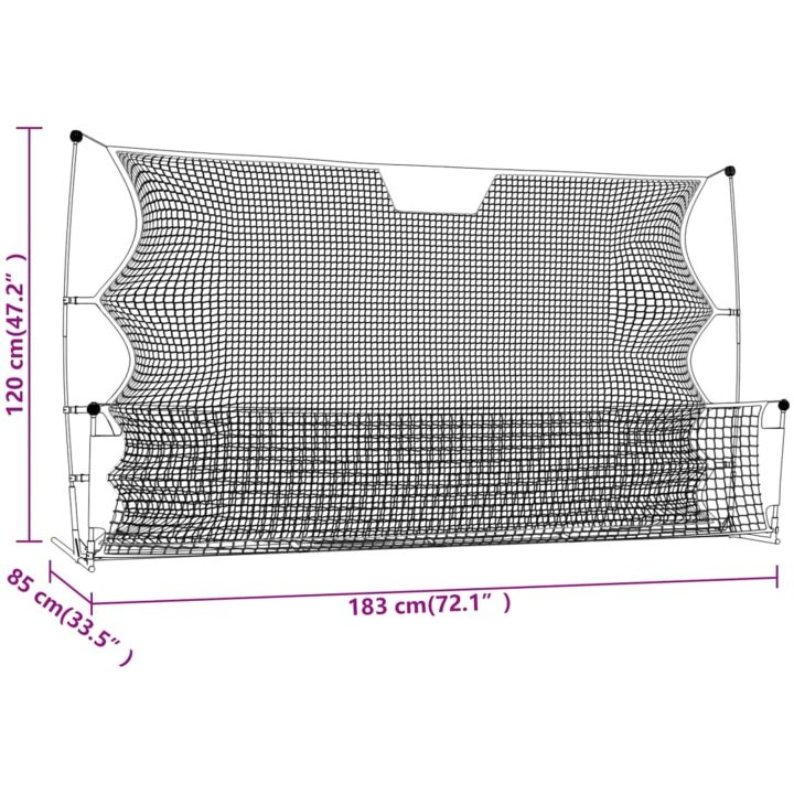 Fotbollsnät med rebounder svart och gul 183x85x120 cm polyester vidaXL – bild 10