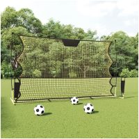 Fotbollsnät med rebounder svart och gul 183x85x120 cm polyester vidaXL