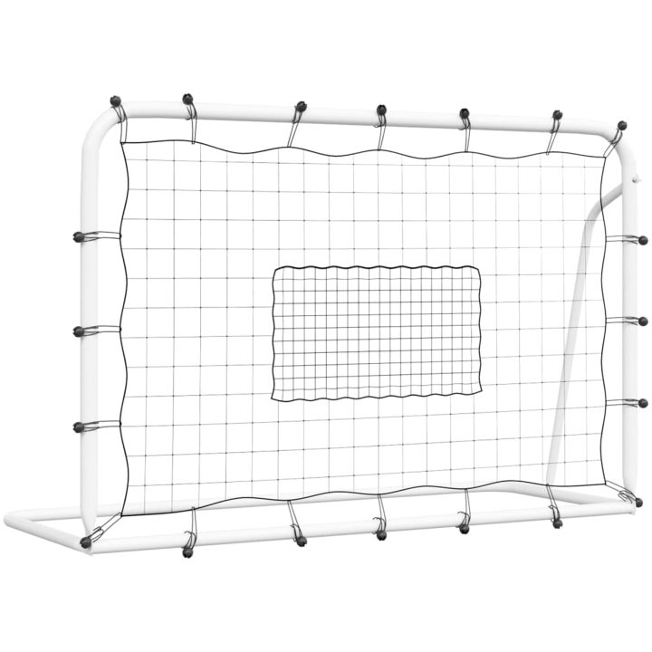 Fotbollsnät med rebounder vit&svart 184x61x123 cm stål och PE vidaXL – bild 2