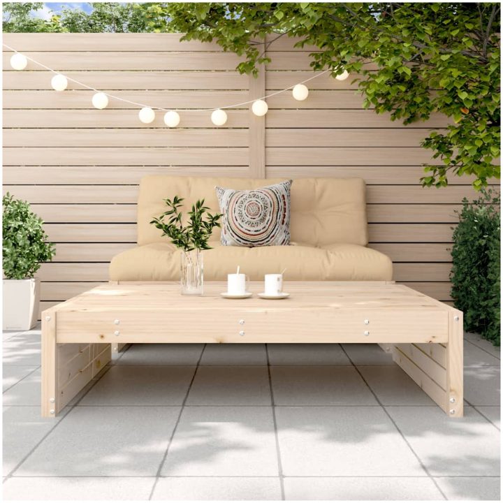 Fotpall för trädgården 120x80 cm massiv furu vidaXL – bild 3