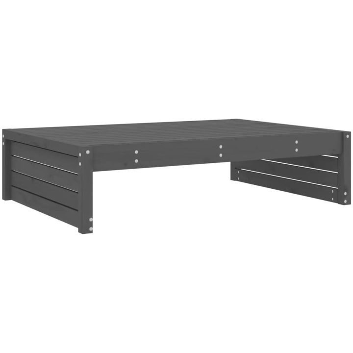 Fotpall för trädgården grå 120x80 cm massiv furu vidaXL – bild 2