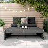 Fotpall för trädgården grå 120x80 cm massiv furu vidaXL – miniatyr 3