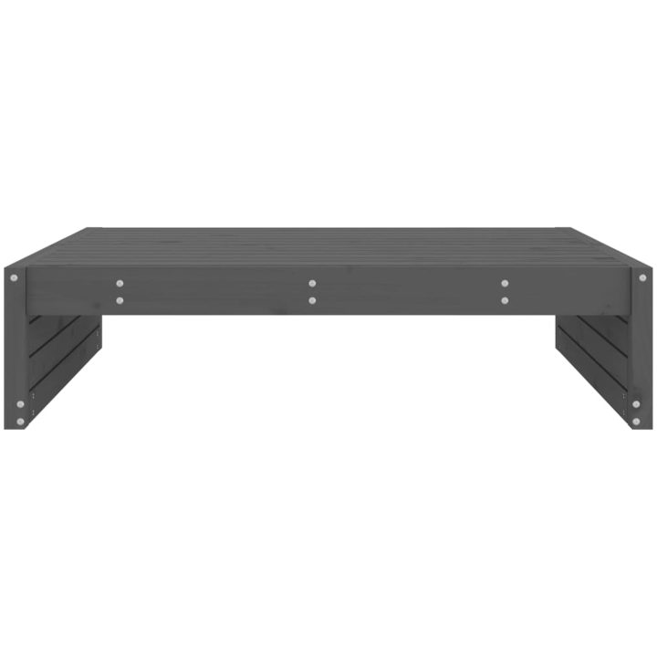 Fotpall för trädgården grå 120x80 cm massiv furu vidaXL – bild 4