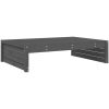 Fotpall för trädgården grå 120x80 cm massiv furu vidaXL – miniatyr 6