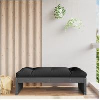 Fotpall för trädgården grå 120x80 cm massiv furu vidaXL