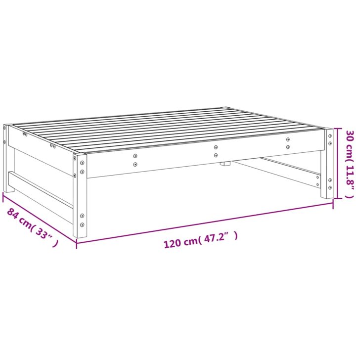 Fotpall för trädgården honungsbrun 120x80 cm massiv furu vidaXL – bild 8