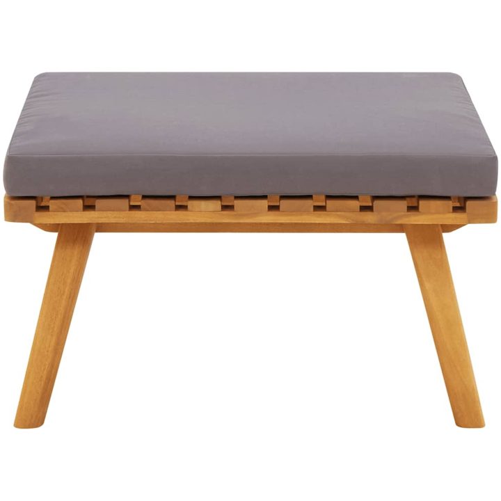 Fotpall för trädgården med dyna 60x60x29 cm massiv akacia vidaXL – bild 4