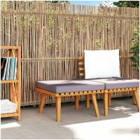 Fotpall för trädgården med dyna 60x60x29 cm massiv akacia vidaXL