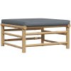 Fotpall för trädgården med mörkgrå dyna bambu vidaXL – miniatyr 2
