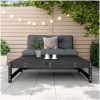 Fotpall för trädgården svart 120x80 cm massiv furu vidaXL – miniatyr 3