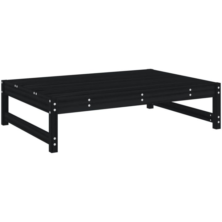 Fotpall för trädgården svart 120x80 cm massiv furu vidaXL – bild 6