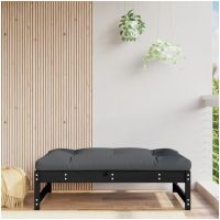 Fotpall för trädgården svart 120x80 cm massiv furu vidaXL