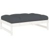 Fotpall för trädgården vit 120x80 cm massiv furu vidaXL – miniatyr 2