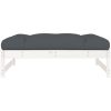 Fotpall för trädgården vit 120x80 cm massiv furu vidaXL – miniatyr 4