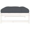 Fotpall för trädgården vit 120x80 cm massiv furu vidaXL – miniatyr 5