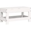 Fotpall för trädgården vit 62x30x32 cm massiv furu vidaXL – miniatyr 2