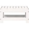 Fotpall för trädgården vit 62x30x32 cm massiv furu vidaXL – miniatyr 4