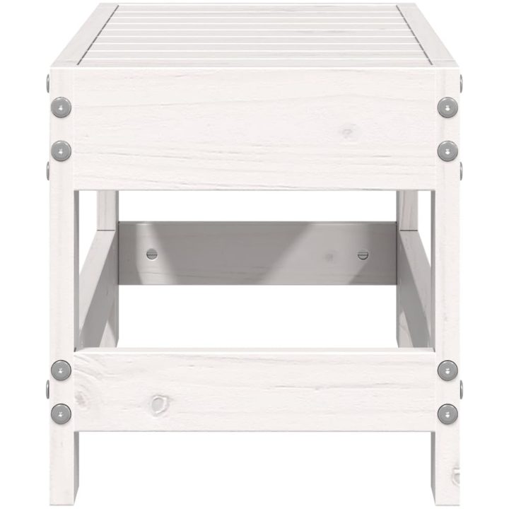 Fotpall för trädgården vit 62x30x32 cm massiv furu vidaXL – bild 5