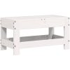 Fotpall för trädgården vit 62x30x32 cm massiv furu vidaXL – miniatyr 6