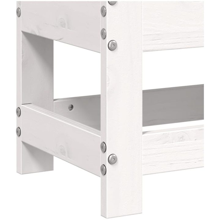 Fotpall för trädgården vit 62x30x32 cm massiv furu vidaXL – bild 7