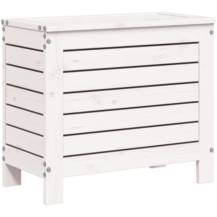 Fotpall för trädgården vit 62x31,5x52 cm massiv furu vidaXL – bild 6