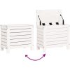 Fotpall för trädgården vit 62x31,5x52 cm massiv furu vidaXL – miniatyr 7