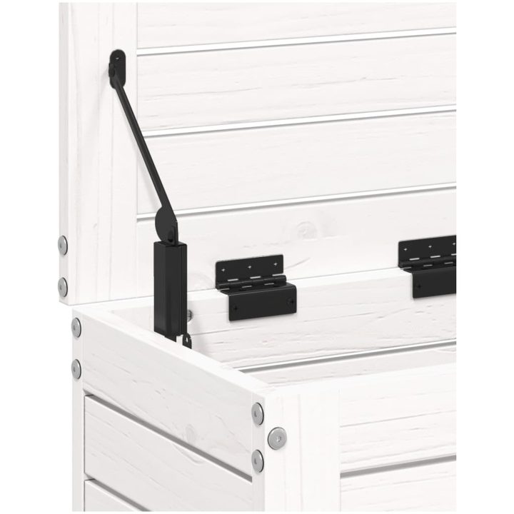 Fotpall för trädgården vit 62x31,5x52 cm massiv furu vidaXL – bild 8
