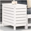 Fotpall för trädgården vit 62x31,5x52 cm massiv furu vidaXL – miniatyr 1