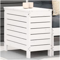 Fotpall för trädgården vit 62x31,5x52 cm massiv furu vidaXL