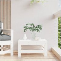 Fotpall för trädgården vit massiv furu vidaXL