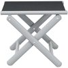 Fotpall hopfällbar textilen och aluminium svart och silver vidaXL – miniatyr 4